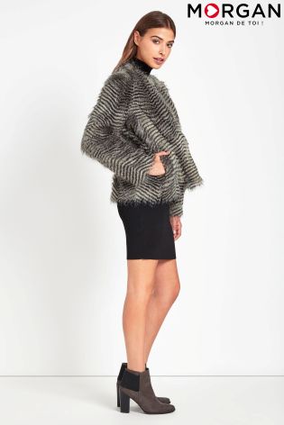 Morgan Animal Print Faux Fur Jacket